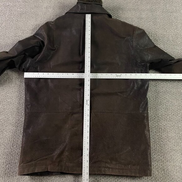 Nickelson Leather Jacket Men's Large Fits like XL Brown Double Zipper - Picture 9 of 14